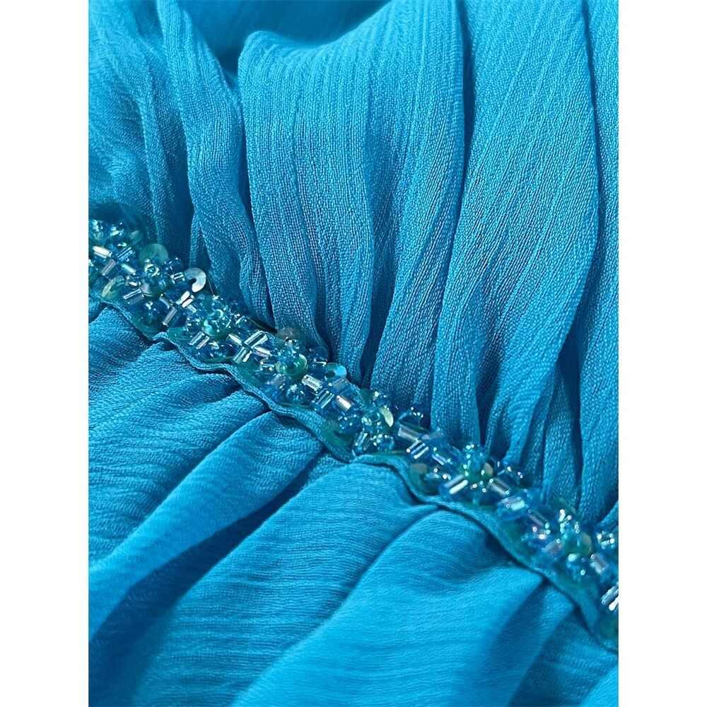 David's Bridal Women's Size 4 Blue High-Low Party Dress halter neck formal - Picture 13 of 14